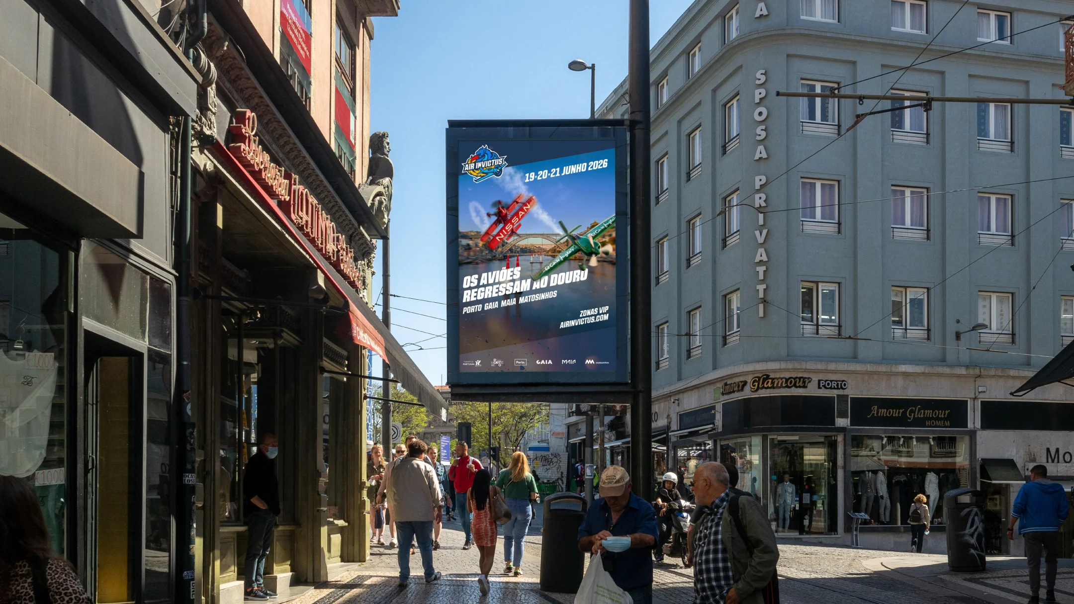 Projeto Air Invictus da Nhdesign: Aplicação da campanha em suporte urbano