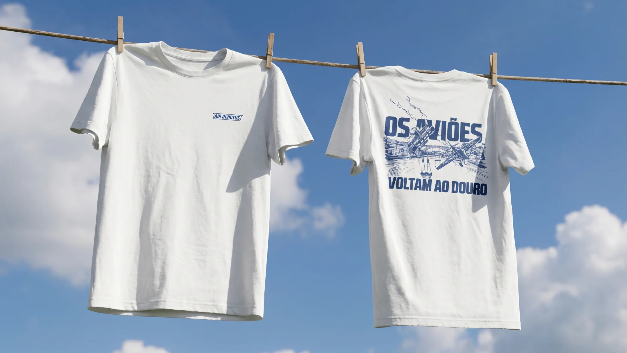 Projeto Air Invictus da Nhdesign: Aplicação da identidade em merchandising têxtil