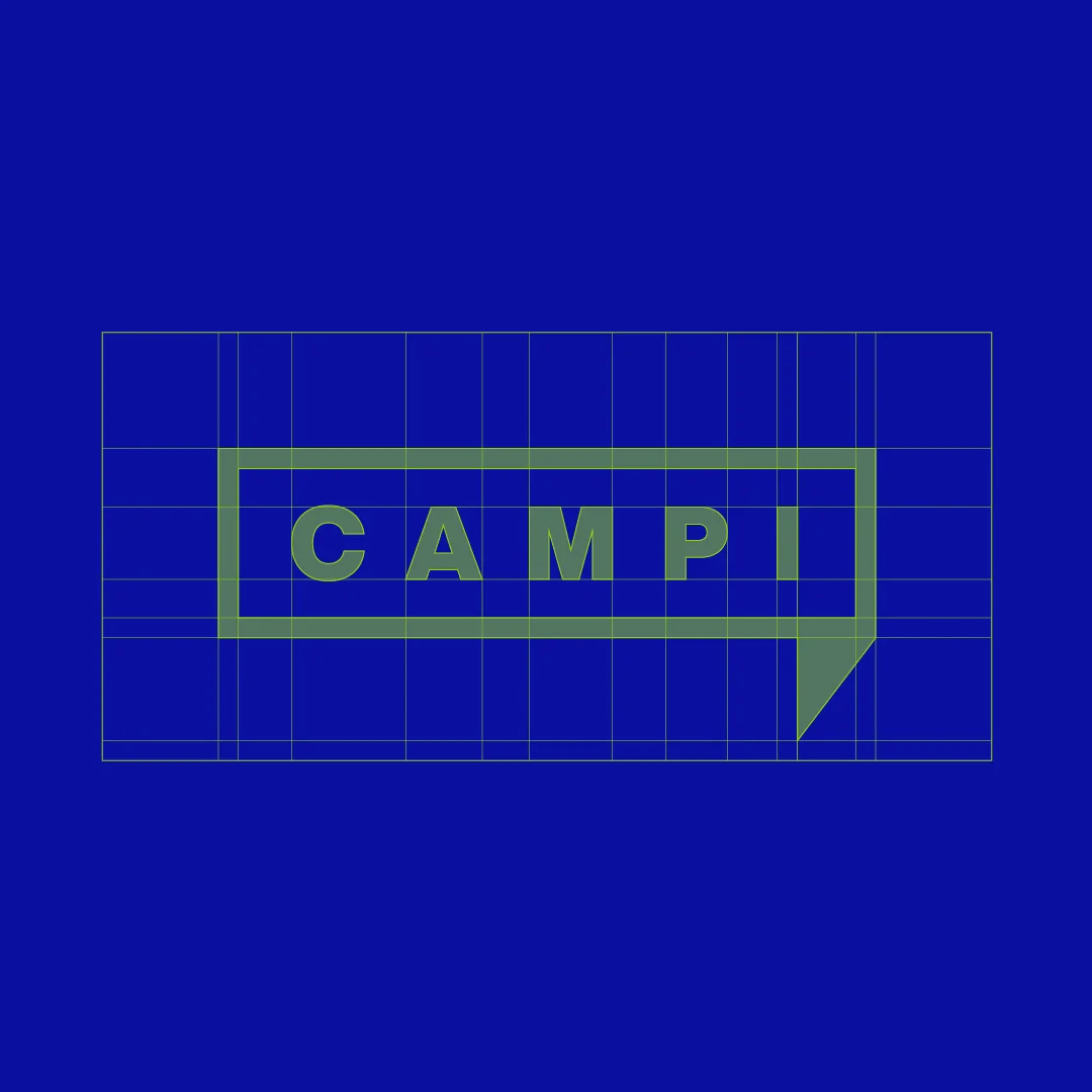 Projeto Campi da Nhdesign: grelha de construção do logo