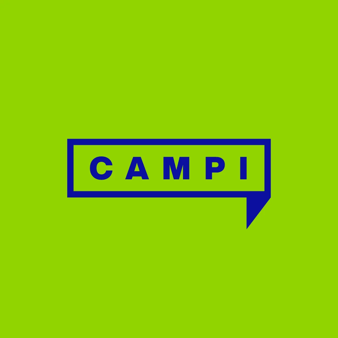 Projeto Campi da Nhdesign: logo sobre o verde da identidade