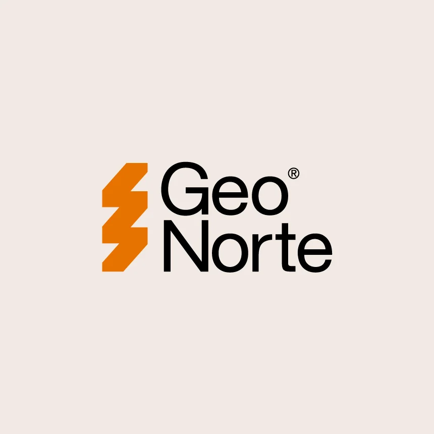 Projeto GeoNorte da Nhdesign: Logo da GeoNorte sobre fundo branco