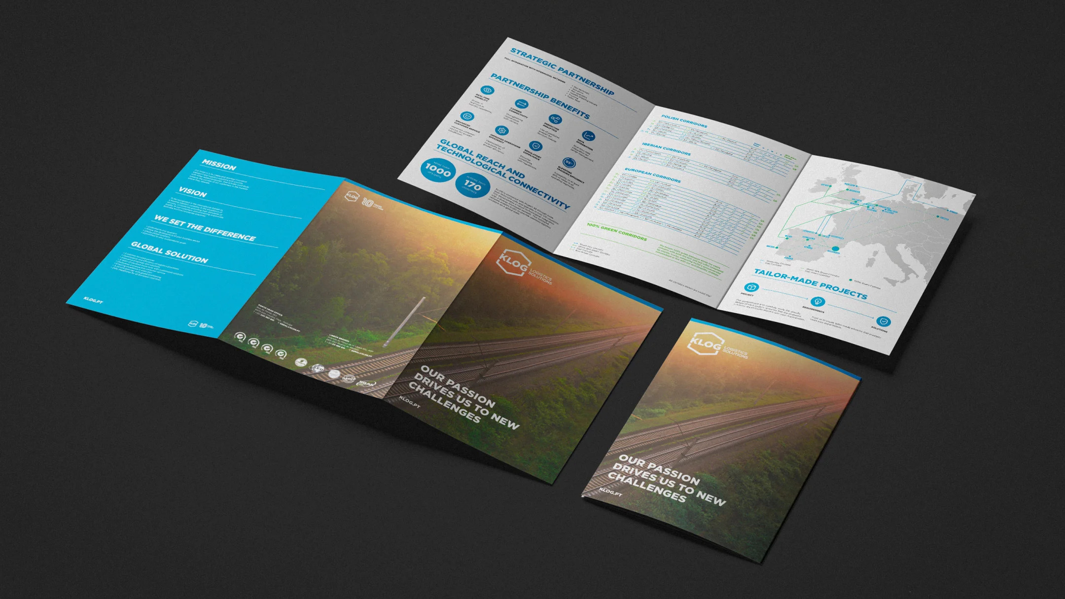 Nhdesign project KLOG Transport Solutions: intermodal brochure