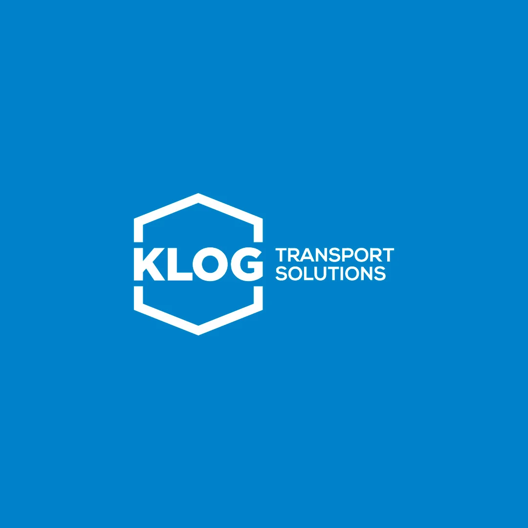 Nhdesign project KLOG Transport Solutions: logo on the brand's blue background