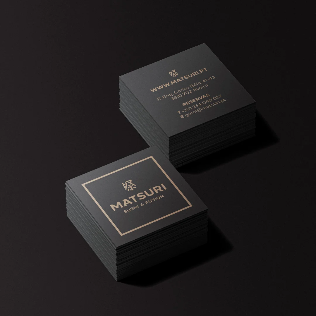 Nhdesign project Matsuri: Matsuri business card featuring the brand's visual identity