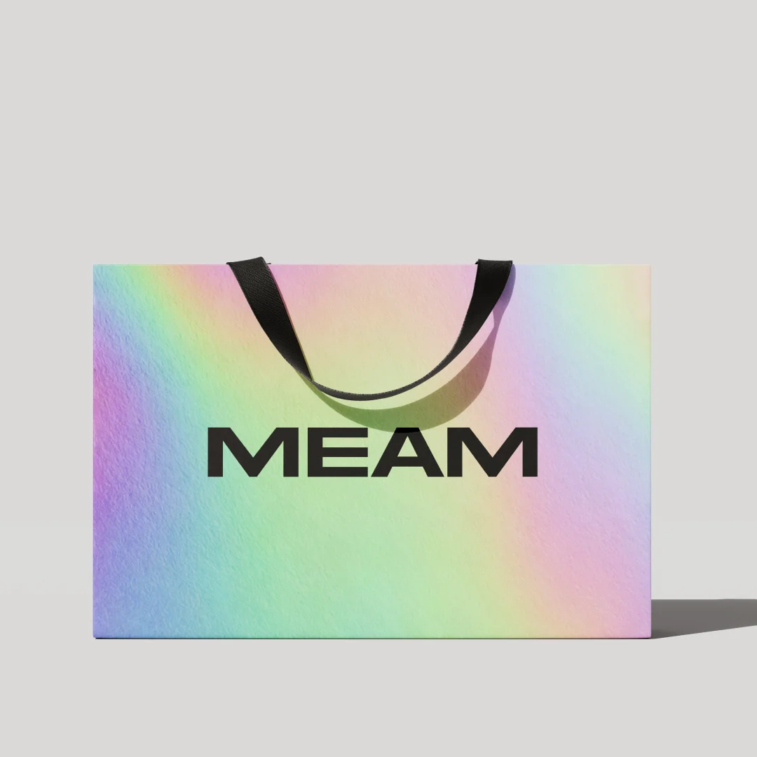 Projeto Meam Concept da Nhdesign: Sacola holográfica com o logótipo da Meam Concept