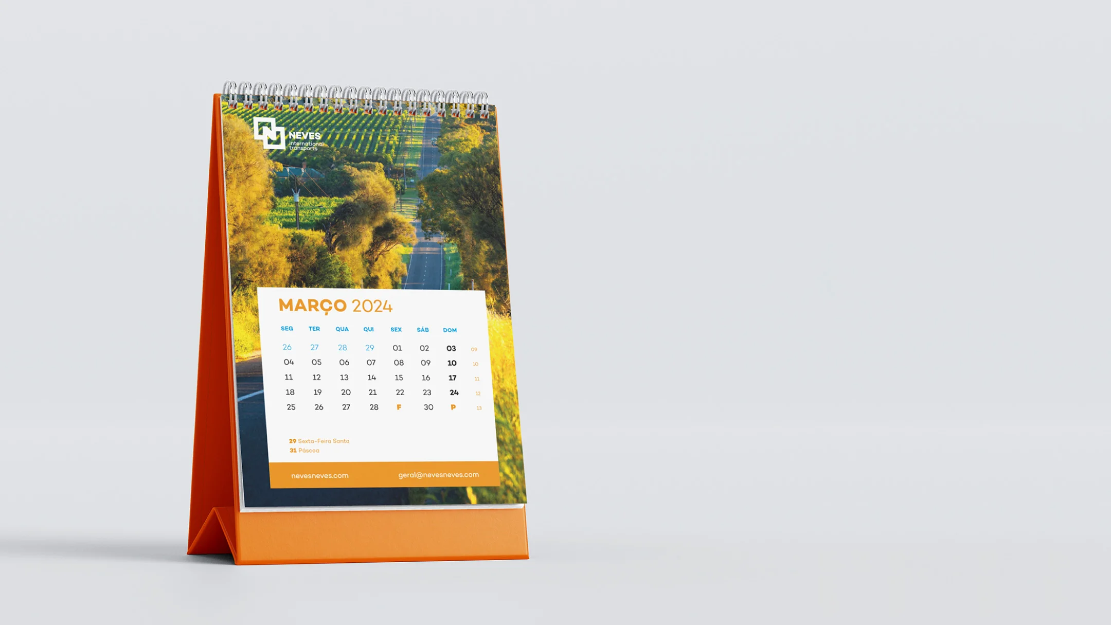 Projeto Neves International Transports da Nhdesign: Calendario de 2024 da Neves