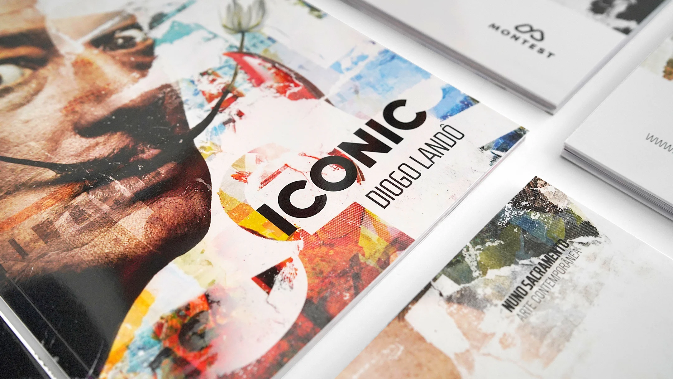 Projeto Iconic da Nhdesign: Detalhe da capa do catálogo de Diogo Landô, Iconic