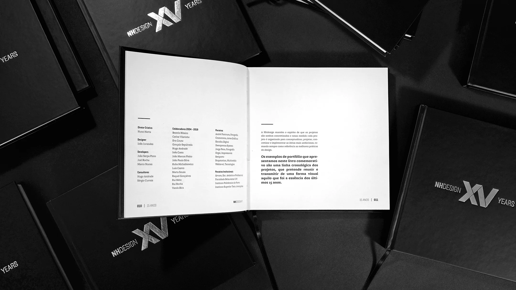 Projeto Nhdesign XV Years da Nhdesign: Miolo do livro dos XV anos da Nhdesign