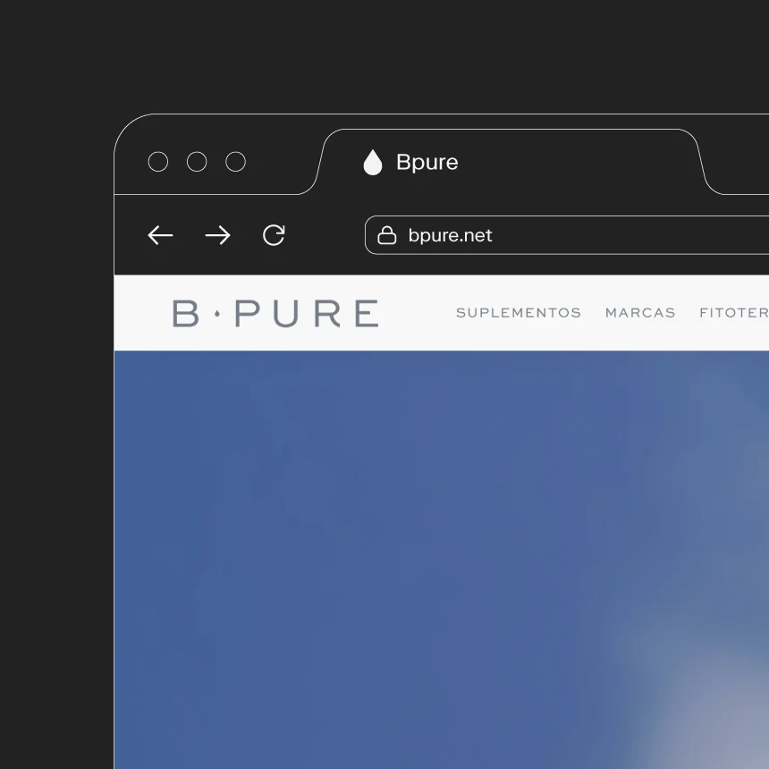 Projeto Bpure da Nhdesign: Logotipo de tamanho reduzido