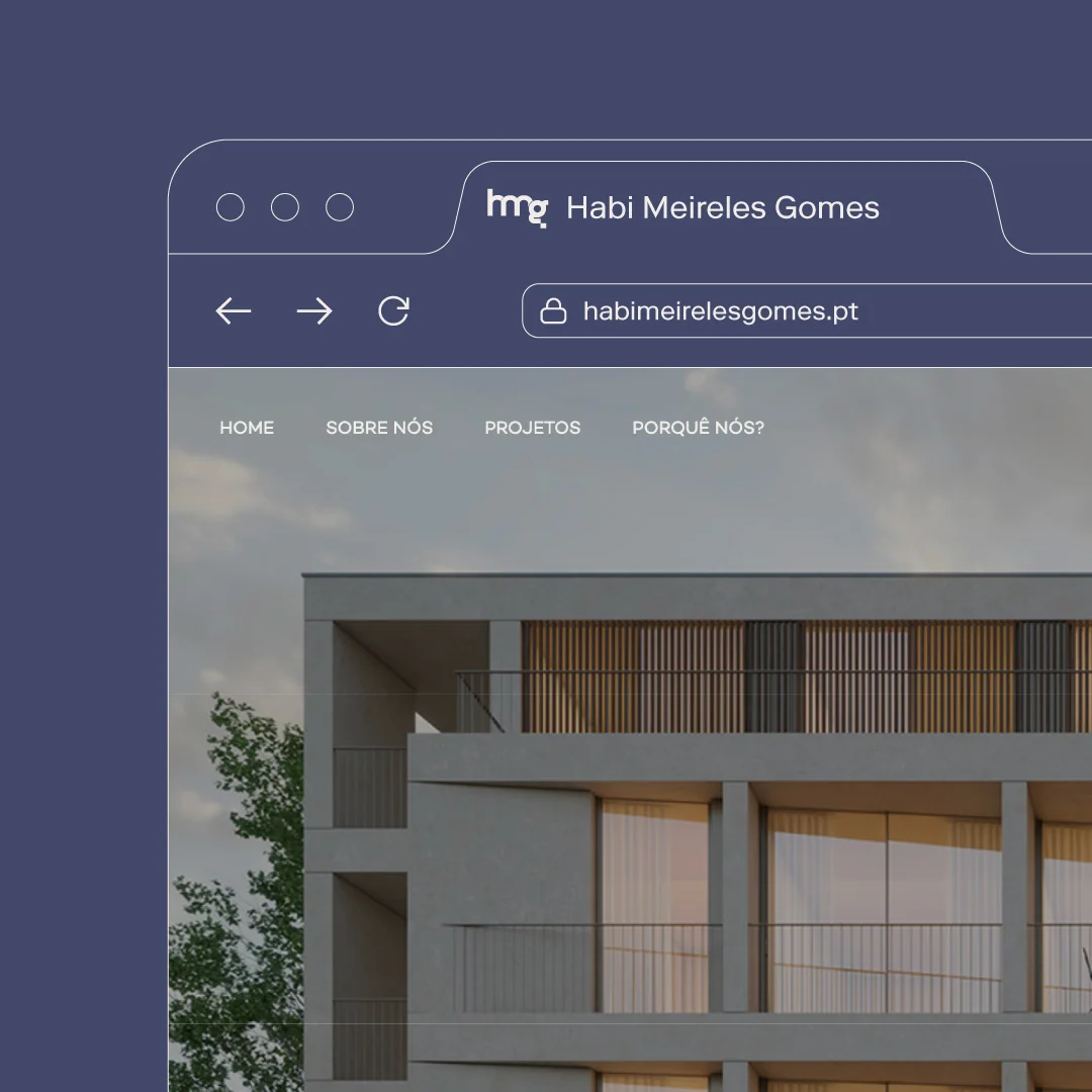 Projeto Habi Meireles Gomes da Nhdesign: Website desenvolvido para apresentar a Habi Meireles Gomes e os seus projetos imobiliários