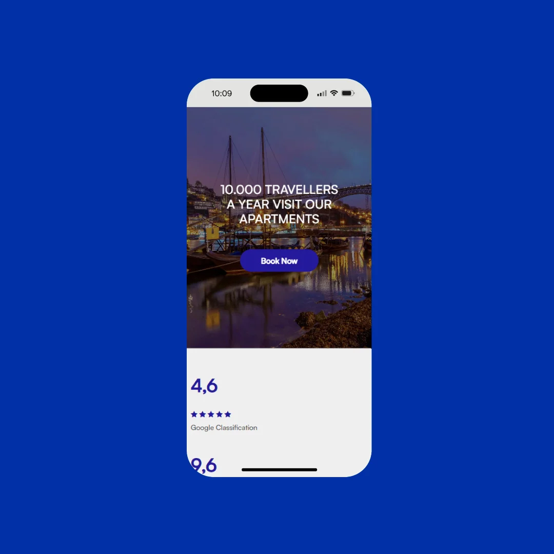 Nhdesign project ON Apartments: ON Apartments mobile interface focused on the booking experience