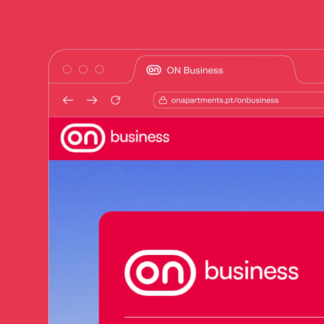 Nhdesign project ON Apartments: ON Business page highlighting the brand identity and navigation