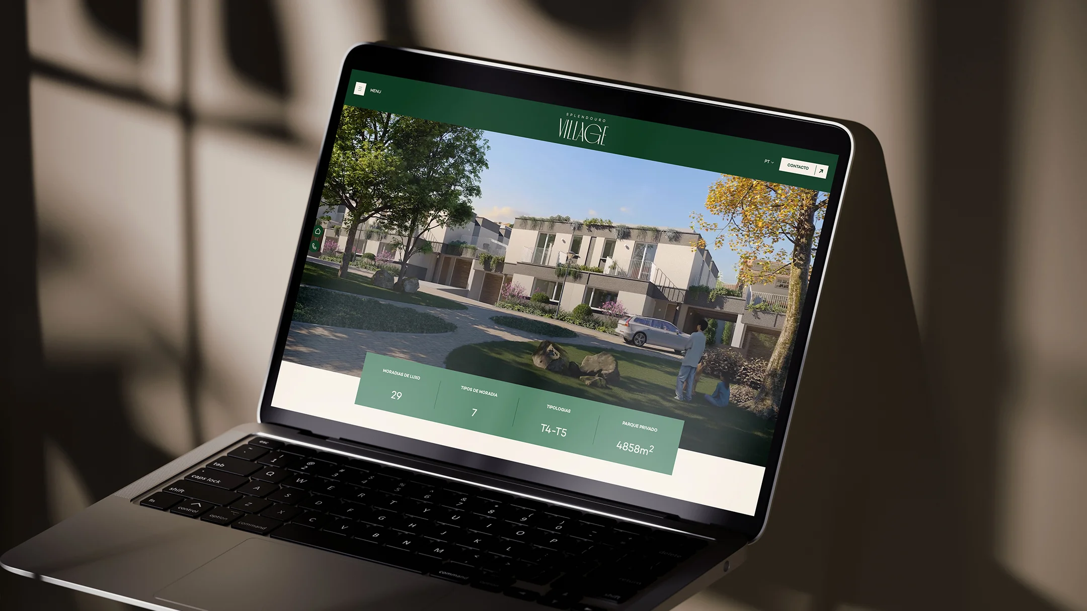 Projeto Splendouro Village da Nhdesign: página completa do website do Splendouro Village