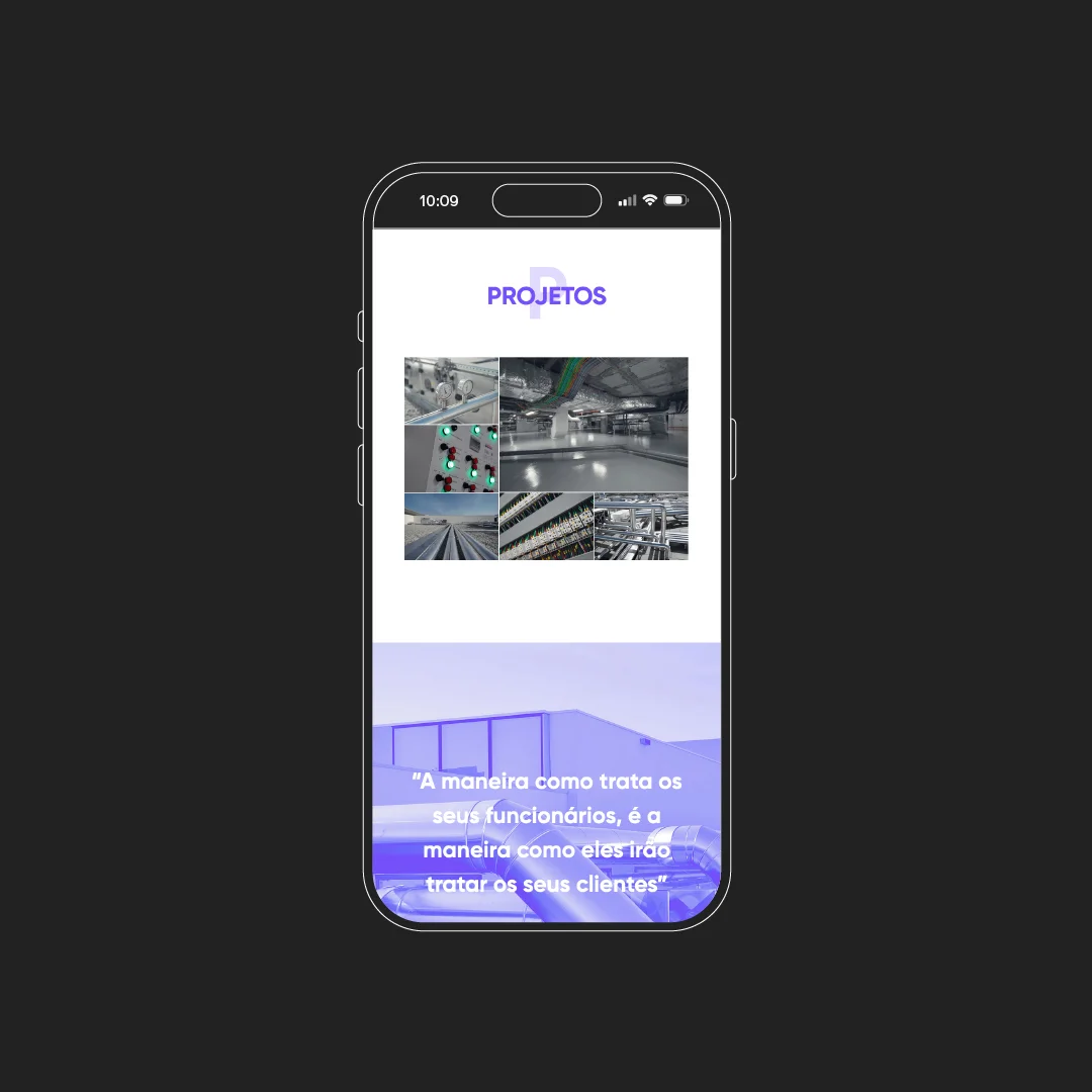 Projeto Tykhe da Nhdesign: Site adaptado para telemóvel